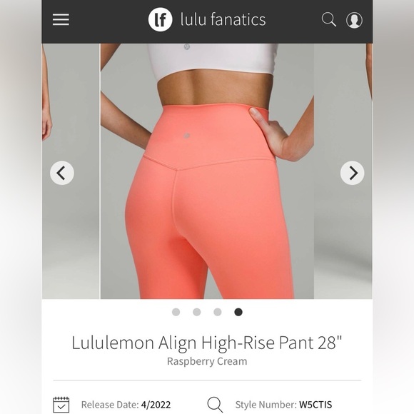 Lululemon Align Highlighter Coral Leggings size 6 - Picture 3 of 17